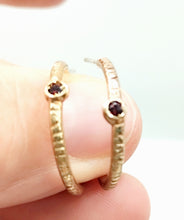 将图片加载到图库查看器,Orecchini bronzo, garnet Granato JINN