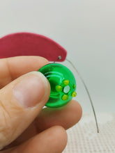 将图片加载到图库查看器,Orecchini vetro BOLLA  verde bottiglia