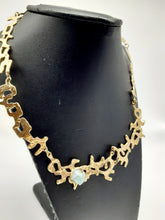 Carica l'immagine nel visualizzatore di Gallery, Collana gold plated e acquamarina SEGNO