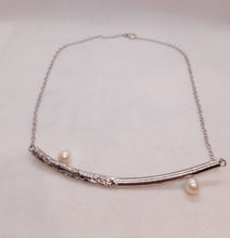 将图片加载到图库查看器,Collana argento e perla MEZZA LUNA