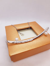 将图片加载到图库查看器,Collana argento e perla MEZZA LUNA