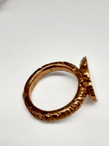 Anello bronzo e smalto CREMA size 15,5