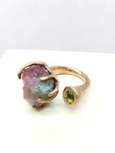 将图片加载到图库查看器，Anello Tormalina verde e Torm. verde  misura  17