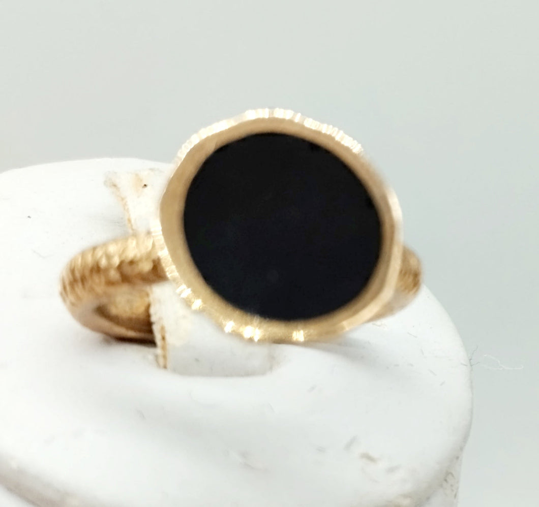 Anello bronzo e smalto  NERO size 20