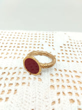 将图片加载到图库查看器，Anello bronzo e smalto BORDEAUX size 12