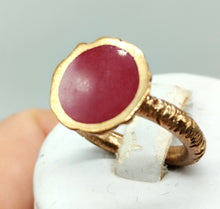 将图片加载到图库查看器，Anello bronzo e smalto BORDEAUX size 12