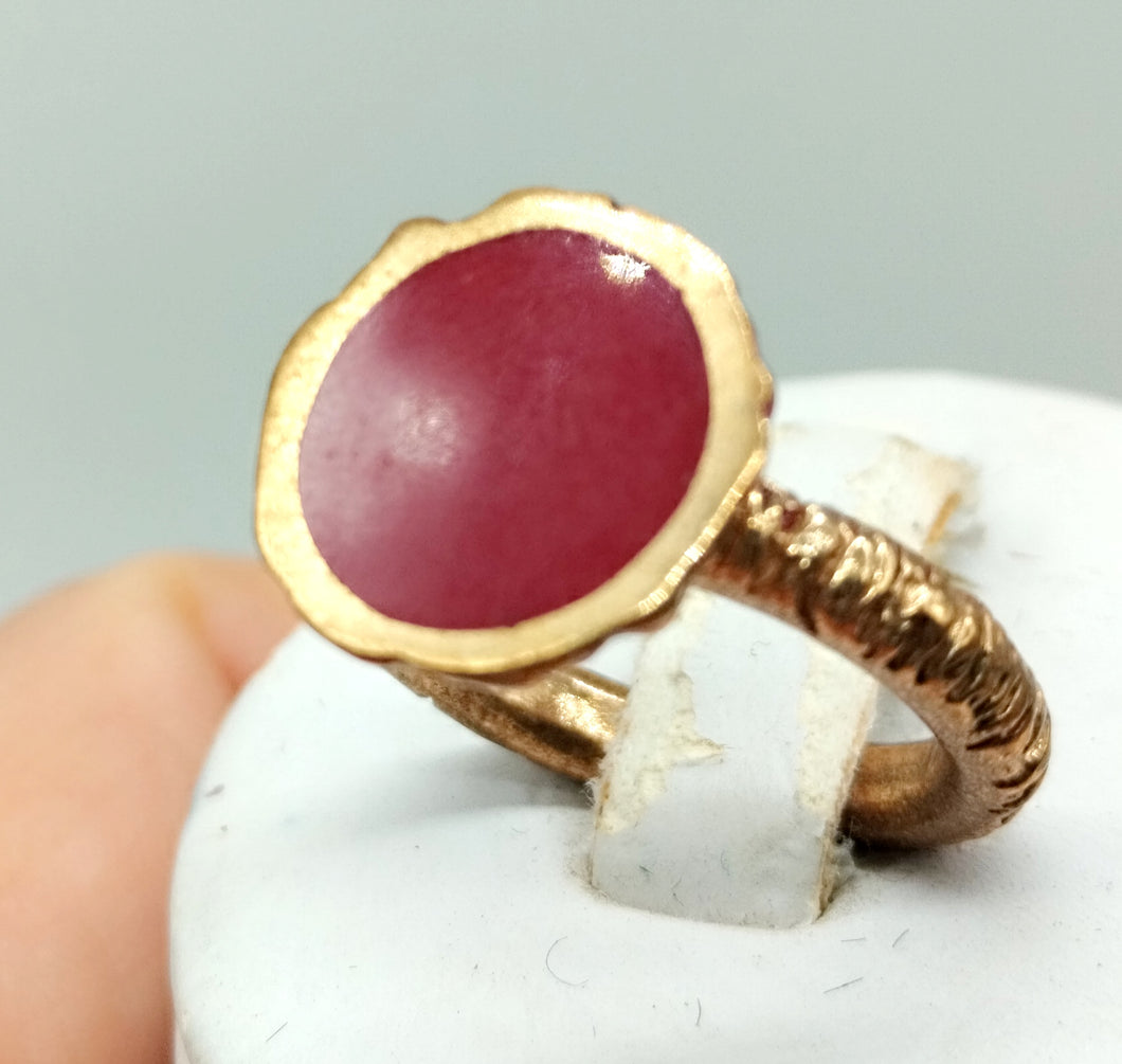 Anello bronzo e smalto BORDEAUX size 12