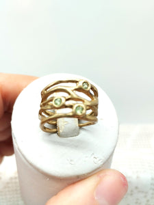 Anello bronzo e peridoto  MISURA 14 / 13