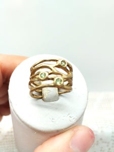 Anello bronzo e peridoto  MISURA 10 / 11