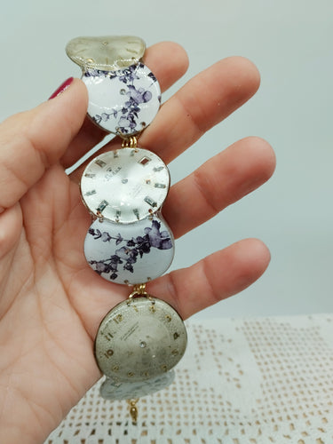 Bracciale orologi ROTONDI FIORI NERI 72