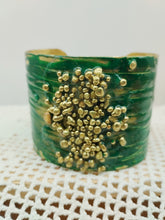 将图片加载到图库查看器，Bracciale bronzo e smalto BAHARY verde