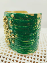 将图片加载到图库查看器，Bracciale bronzo e smalto BAHARY verde