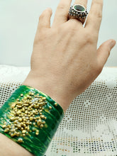 将图片加载到图库查看器，Bracciale bronzo e smalto BAHARY verde