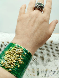 Bracciale bronzo e smalto BAHARY verde