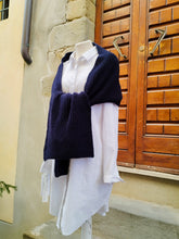 Carica l&#39;immagine nel visualizzatore di Gallery, Sciarpa Cashmere Spighe BLU NAVY