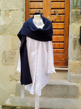 Carica l&#39;immagine nel visualizzatore di Gallery, Sciarpa Cashmere Spighe BLU NAVY