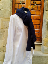 Carica l&#39;immagine nel visualizzatore di Gallery, Sciarpa Cashmere Spighe BLU NAVY