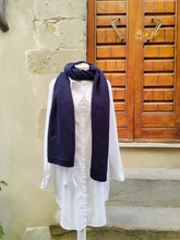 Carica l&#39;immagine nel visualizzatore di Gallery, Sciarpa Cashmere Costine BLU NAVY