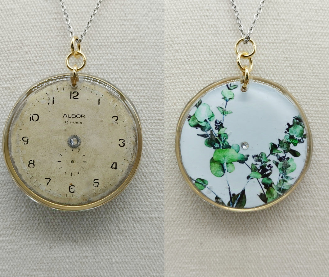 Collana con orologio 287 Verde. Numeri