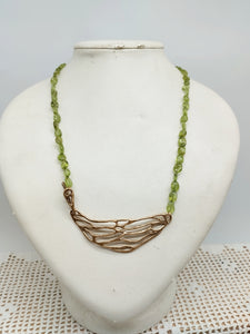 Collana bronzo, PERIDOTO  ALGHE