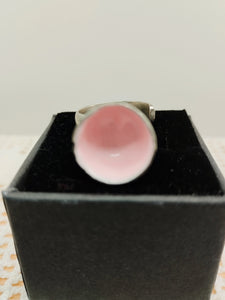 Anello argento e smalto VULCANO Rosa pallido mis. 12