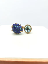 将图片加载到图库查看器，Anello bronzo Azzurrite e Topazio mis  13 / 14