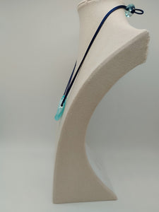 Collana vetro QUADRO Celeste Trasparente