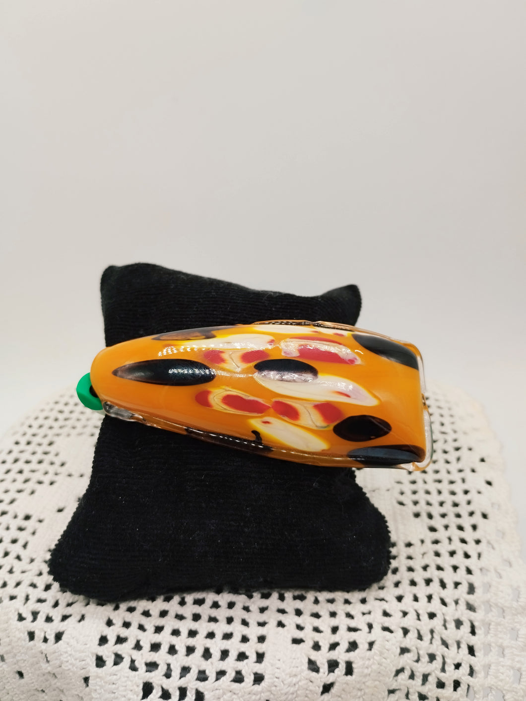 Bracciale vetro STONE SENAPE nero white