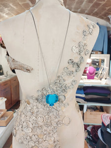 Collana vetro QUADRO Celeste Brillante