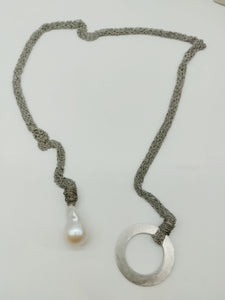 Collana argento e perla MONOC BIG WHITE