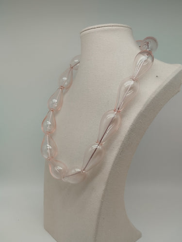 Collana vetro DROP Rosa pallido