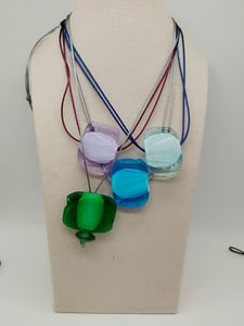 Collana vetro QUADRO Celeste Trasparente
