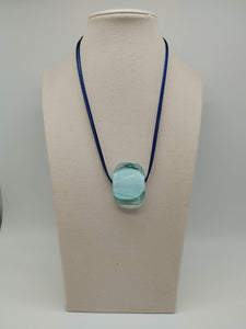 Collana vetro QUADRO Celeste Trasparente