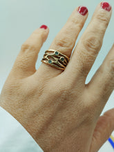 将图片加载到图库查看器，Anello bronzo e TOPAZI MISURA 19 / 20 ALGHE