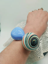 Carica l'immagine nel visualizzatore di Gallery, Bracciale vetro DUO Celeste