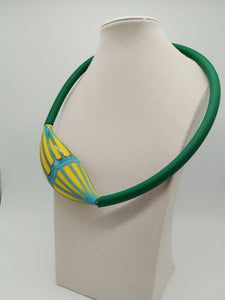Collana vetro GLIMMER Giallo/Celeste