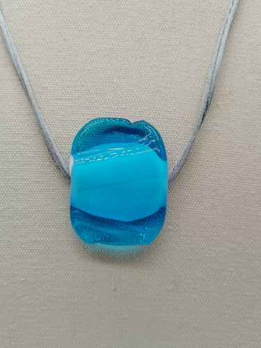 Collana vetro QUADRO Celeste Brillante