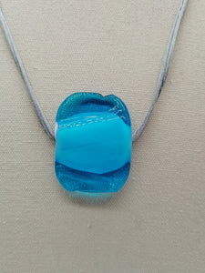 Collana vetro QUADRO Celeste Brillante