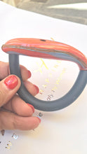 将图片加载到图库查看器，Bracciale vetro STONE Salmone  Nero
