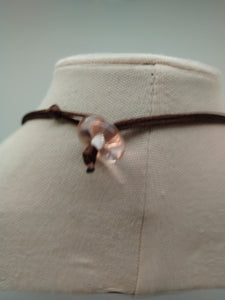 Collana vetro QUADRO Rosa chiaro