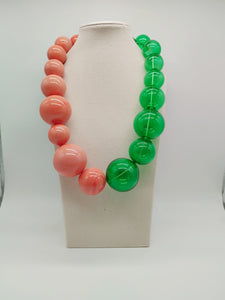 Collana vetro MOZZO Corallo/ Verde