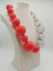 Collana vetro MOZZO Orange / Grey