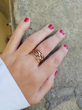将图片加载到图库查看器，Anello bronzo e TOPAZI MISURA 19 / 20 ALGHE