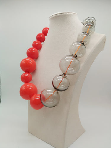 Collana vetro MOZZO Orange / Grey
