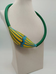 Collana vetro GLIMMER Giallo/Celeste