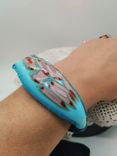 Carica l'immagine nel visualizzatore di Gallery, Bracciale vetro STONE CELESTINO Bordeaux Avana