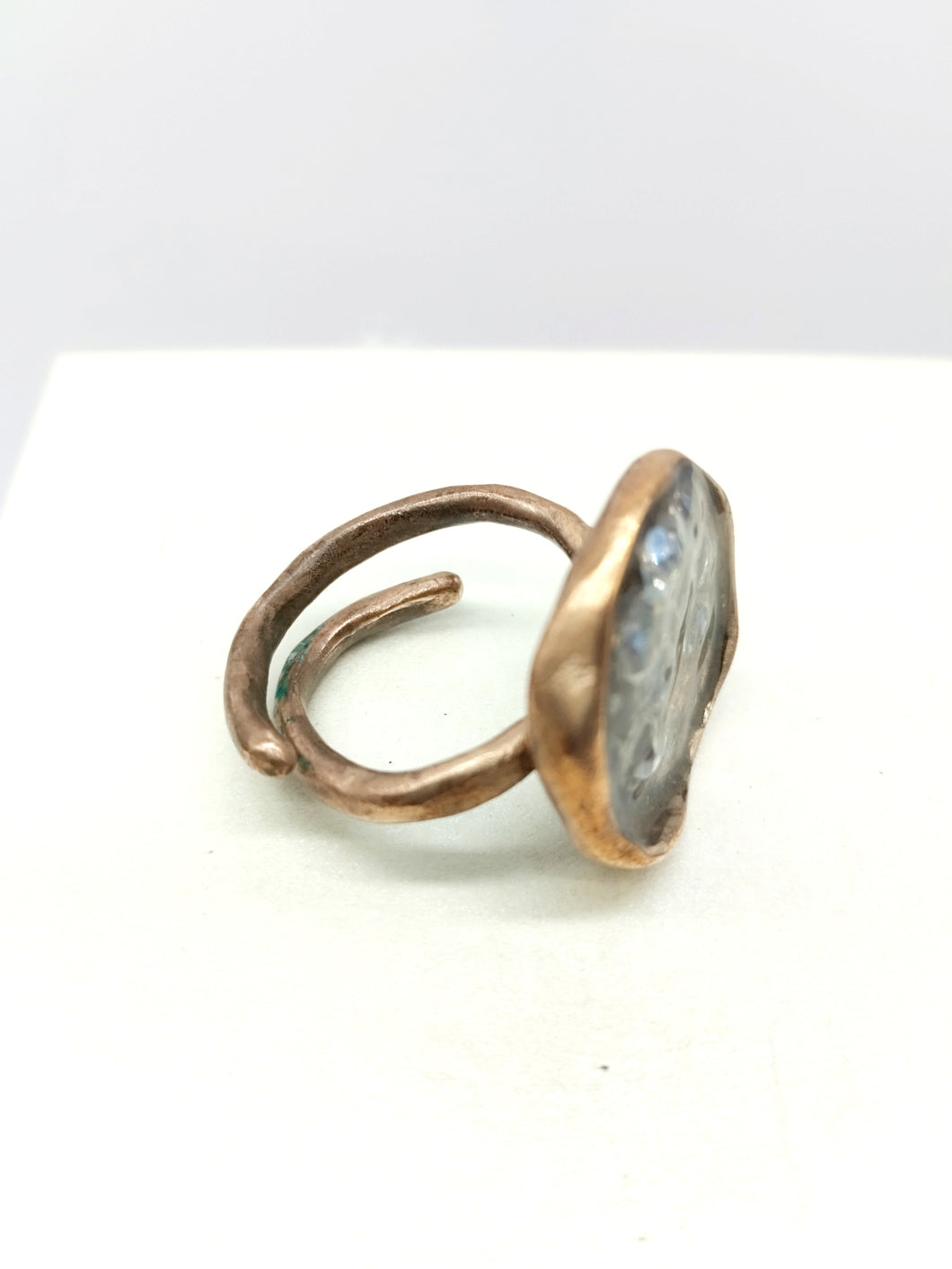 Anello bronzo e smalto COPPETTA CRI. size 14 / 15