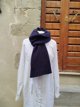 Carica l&#39;immagine nel visualizzatore di Gallery, Sciarpa Merino e Cashmere BLU NAVY