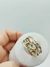 将图片加载到图库查看器，Anello bronzo e TOPAZI MISURA 19 / 20 ALGHE