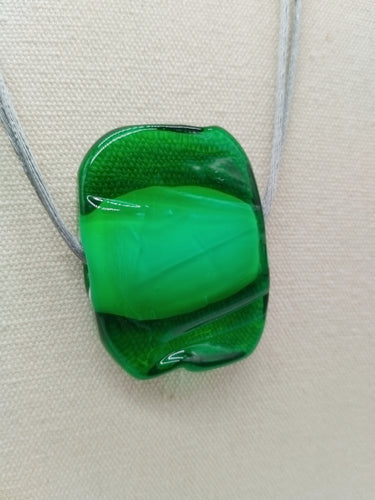 Collana vetro QUADRO Verde bottiglia